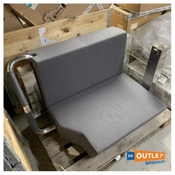 Sealine verstellbarer Fahrersitz grau mit Edelstahlgestell