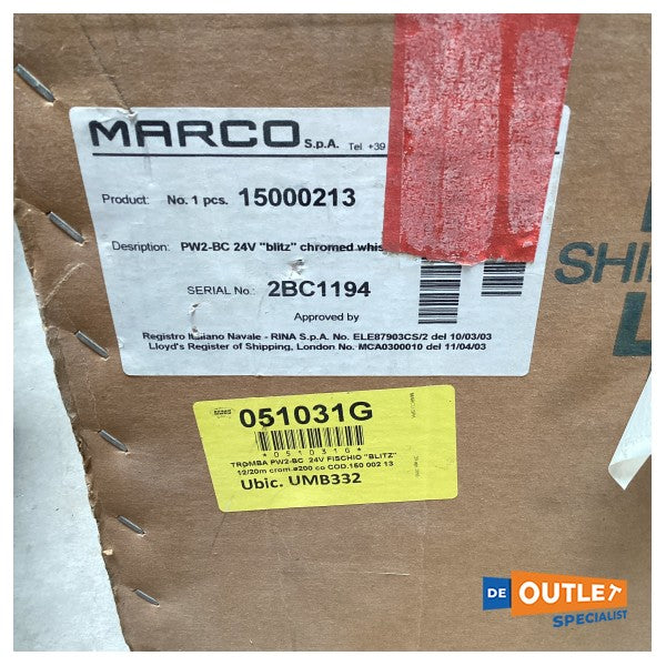 Marco PW -2BC air horn chromium 12/20M - 15000213