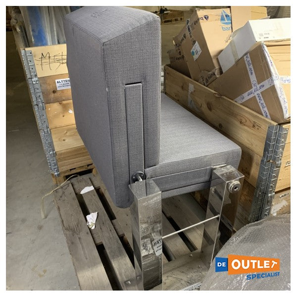 SEATA DEL CIBITOR AJUSTABLE GRIS CON EL MARCO DE ACERO INOXINO